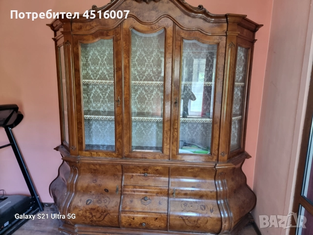 БЕЛГИЙСКИ БЮФЕТ-ВИТРИНА (ОРИГИНАЛНА) СЕРВАНТ,ОТ ДЪРВО.2,10 м ВИСОЧИНА,1,65 м ДЪЛЖИНА И 60 см ШИРИНА., снимка 2 - Бюфети - 52435793