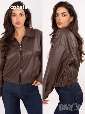 Дамско яке от еко кожа с цип, 5цвята , снимка 11 - Якета - 52162915