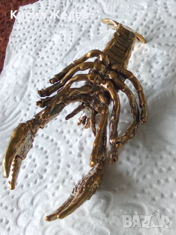 Бронзова фигурка на омар малка 52522, снимка 6 - Колекции - 52590030