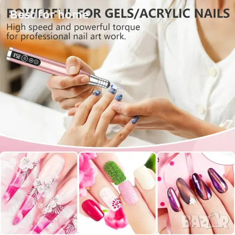 Професионална безжична електрическа пила за нокти Kredioo, снимка 5 - Педикюр и маникюр - 49901243