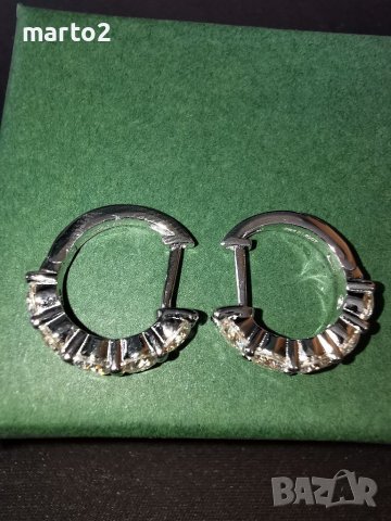 Елегантни 925 Сребърни Обеци с Мойсанити - 3 Карата!, снимка 8 - Обеци - 40521025