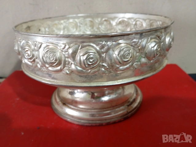 Посребрена купа,фруктиера арт деко