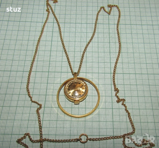 Дамски механичен часовник Чайка, за врат, колие, позлатен, снимка 6 - Антикварни и старинни предмети - 52952611