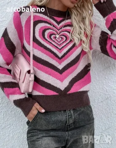 Дамски ежедневен пуловер с обло деколте, 4цвята , снимка 8 - Блузи с дълъг ръкав и пуловери - 39156964