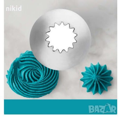 4B Отворена Звезда накрайник дюза шприц за пош украса декор торта крем , снимка 3 - Аксесоари за кухня - 32088640