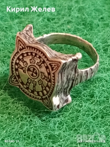 Авторски сребърен пръстен фентъзи дизайн майсторска изработка 48666, снимка 5 - Пръстени - 52918927