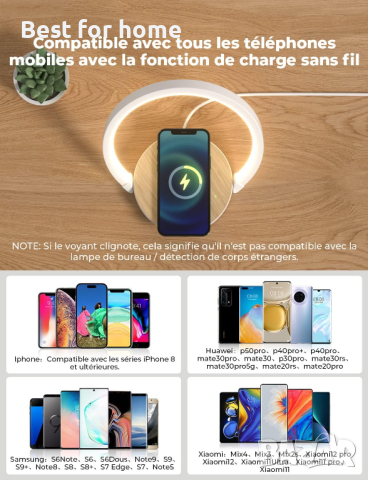 VOSFEEL лампа с вградено безжично зарядно, модел F1, снимка 5 - Други - 44767761