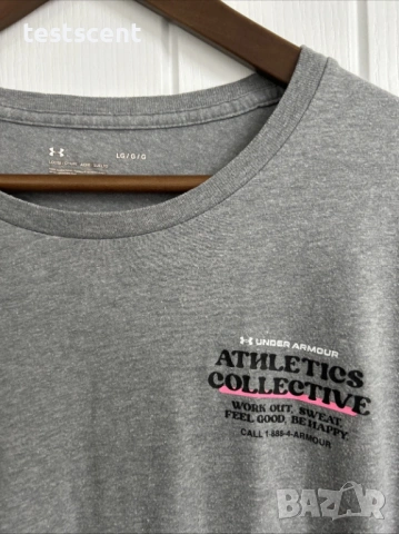 Мъжка тениска Under Armour размер L (Large), сива. добро състояние, снимка 4 - Тениски - 53955696
