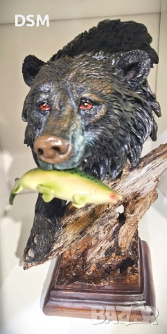 Нова Статуетка Мечка Глава Фигура Декорация 2 Варианта, снимка 2 - Статуетки - 47027135