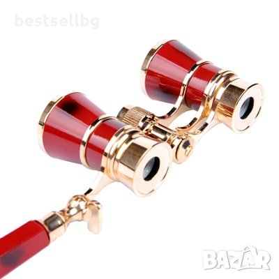 Бордо театрален бинокъл с дръжка увеличение 3Х за театър опера подарък, снимка 3 - Екипировка - 29263858