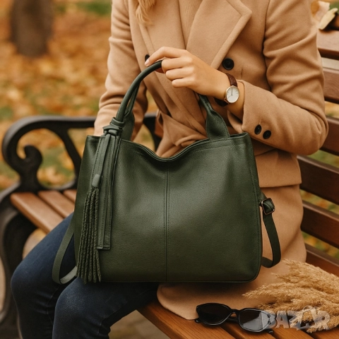 Стилна дамска чанта с голям обем и организация