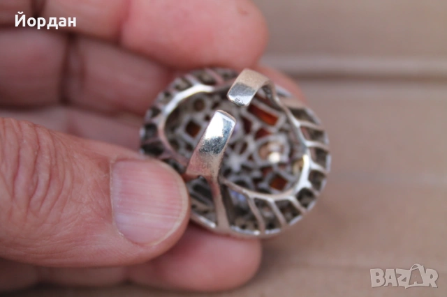 Дамски сребърен пръстен с полускъпоценни камъни, снимка 7 - Пръстени - 53877737