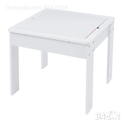 Детска Маса с 2 Столчета, Двустранна, за Учене, Рисуване, Редене на Конструктори, снимка 3 - Мебели за детската стая - 52640547