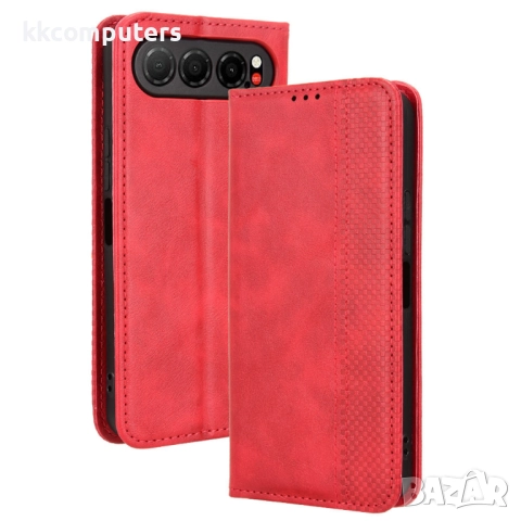 Кожен Ретро Калъф за ZTE nubia Air 5G- Магнитно затваряне, Държач за Карти и Стойка, вкл. Протектор,, снимка 4 - Калъфи, кейсове - 52402565