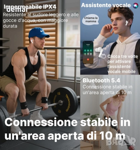 Безжични слушалки Hmusic TWS, Bluetooth 5.4 с ENC микрофон, LED дисплей, снимка 7 - Безжични слушалки - 52303848