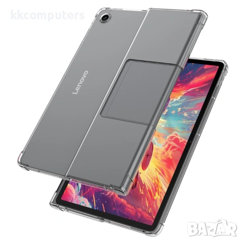 TPU Калъф за Lenovo Tab Plus + Протектор за Екран, 4 AirBag ъгли, Защита на камерата, Прозрачен, снимка 2 - Калъфи, кейсове - 53019373