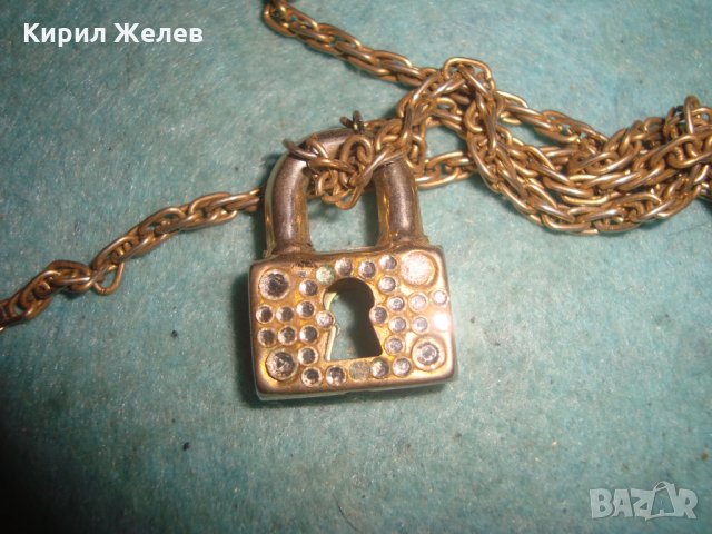 ПОЗЛАТЕН СТАР МЕДАЛЬОН ВИНТИДЖ КОЛИЕ ПЕНДАНТ - КАТИНАРЧЕ с КРИСТАЛЧЕТА и РЕТРО ВЕРИЖКА 18119, снимка 11 - Колиета, медальони, синджири - 35364573