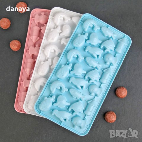 2674 Пластмасова форма за лед Морски обитатели, 24 гнезда, снимка 2 - Форми - 35485495
