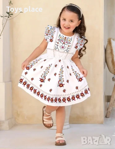 4-5г Нова Красива детска рокля с фолклорни мотиви 