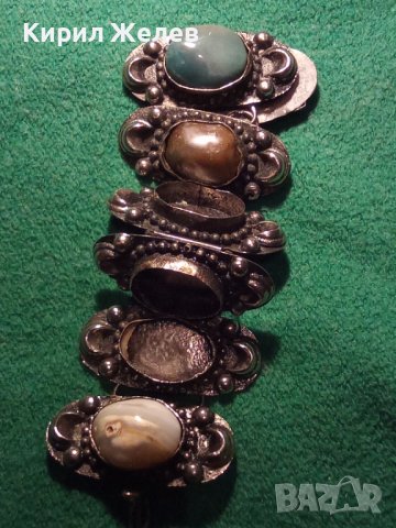 СТАРИННА МАЙСТОРСКА РЪЧНА ИЗРАБОТКА САЧАН БРОНЗ ГРИВНА с ПОЛУСКЪПОЦЕННИ КАМЪНИ 17147, снимка 14 - Гривни - 31358726