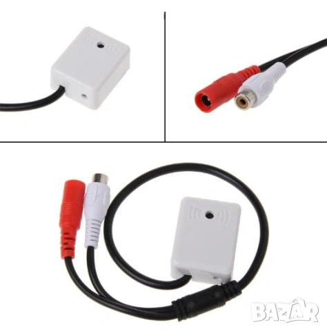 AV DVR Микрофон за Видеонаблюдение CCTV Микрофон за Камера Добавяне на Аудио към Охранителни Системи, снимка 7 - Други - 53120788