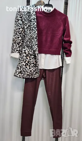 Кожен клин цвят бургунди , снимка 4 - Клинове - 48116260