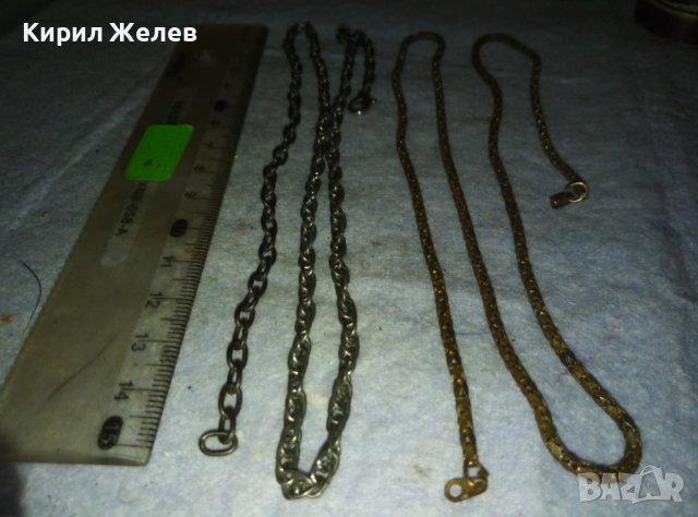 ДВЕ СТАРИ СТОМАНЕНИ СИНДЖИРЧЕТА ВЕРИЖКИ ЛАНЧЕТА ВИНТИДЖ ПЛЕТКА 30798, снимка 7 - Колиета, медальони, синджири - 42089287