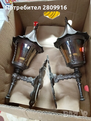 Стари градински фенери 2бр., снимка 2 - Антикварни и старинни предмети - 53898289