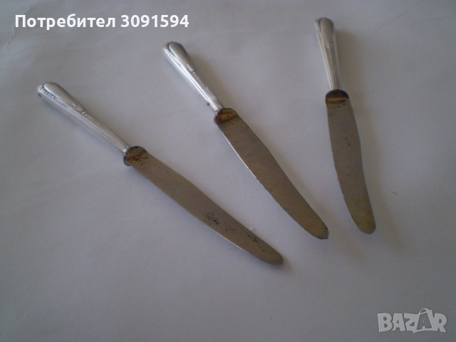 Ретро три ножчета за плодове посребрени дръжки, снимка 2 - Други - 36410015