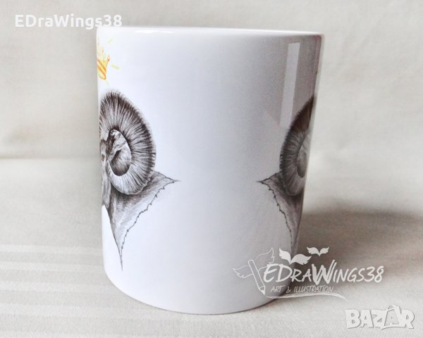 Чаша с принт "Овен" / рисунка, зодия, животни, корона, рожден ден, снимка 2 - Чаши - 29648526