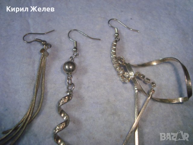 ТРИ КРАСИВИ ФИНИ СТАРИ ПОСРЕБРЕНИ ЕДИНИЧНИ АРТ ОБЕЦИ 29426, снимка 4 - Обеци - 37661412