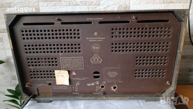 Старо лампово радио - Mende MS225W - 1938г. - Made in Germany, снимка 7 - Антикварни и старинни предмети - 53030174
