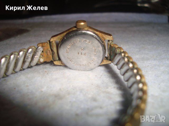 TRUMP WATCH 17 JEWELS СТАР ВИНТИДЖ ПОЗЛАТЕН ЛУКС МОДЕЛ с ПОЗЛАТЕНА ВЕРИЖКА ДАМСКИ МЕХ ЧАСОВНИК 25230, снимка 12 - Антикварни и старинни предмети - 36686241