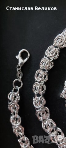 Нов сребърен ланец сребърен синджир, снимка 2 - Колиета, медальони, синджири - 34451288