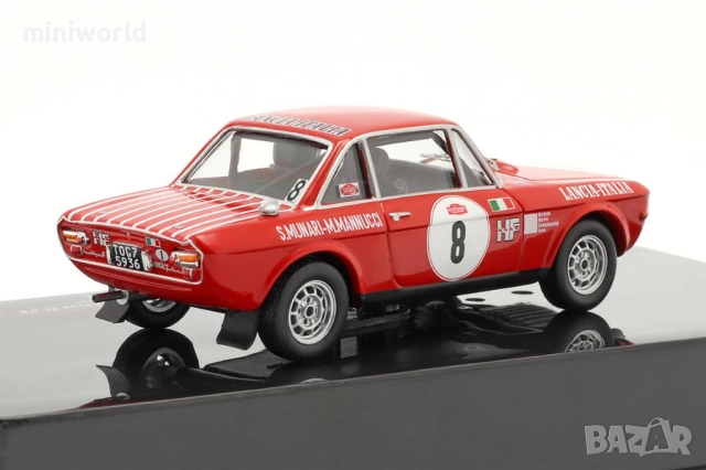 LANCIA FULVIA 1600 COUPE HF n.8 S.Munari Rallye San Remo 1972 - мащаб 1:43 на IXO нов в дисплей-кейс, снимка 3 - Колекции - 52244556