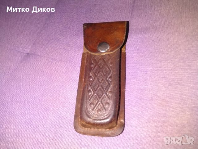 Калъвче за нож за колан естествена кожа 125х32мм вътрешен размер, снимка 1