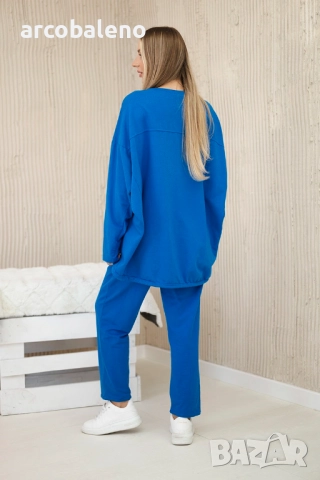 Дамски Oversize памучен комплект суичър + панталон, 5цвята , снимка 4 - Комплекти - 46988859