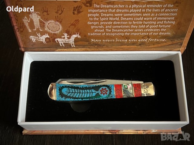 Колекционерски сгъваем джобен нож с две остриета RR Dreamcatcher Trapper. (RR1525), снимка 5 - Ножове - 42445901