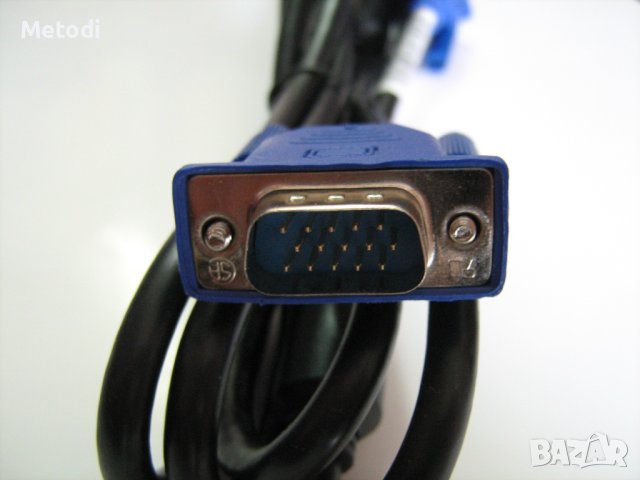 Кабел за монитор VGA-VGA с 2бр. мъжки конектори D-SUB male 15 pin, дължина 1.8 м, снимка 5 - Кабели и адаптери - 42189896