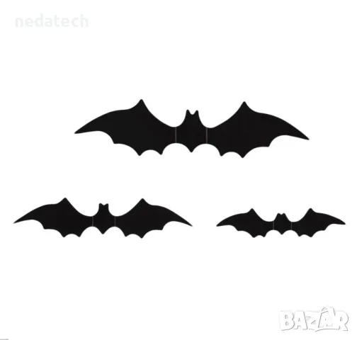 Хелоуин декоративни 3D прилепи за парти 9 cm – 12 бр.