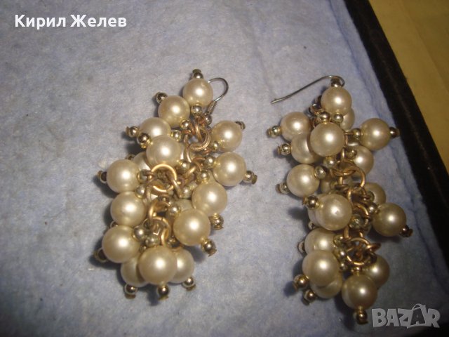 РЕТРО ВИНТИДЖ АР НУВО СТИЛ ПЕРЛЕНИ ПОЗЛАТЕНИ ОБЕЦИ 27685, снимка 3 - Обеци - 37715780