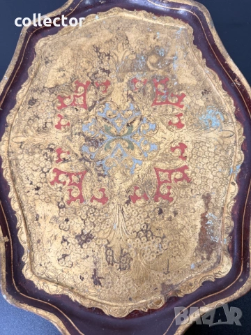 Винтидж италиански флорентински поднос. №7830, снимка 5 - Колекции - 53071995