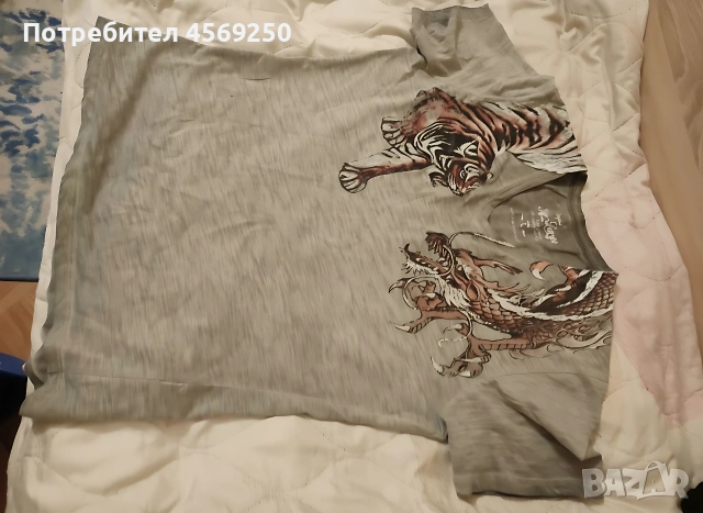 Мъжка тениска KEY LARGO с тигър и дракон – Размер L