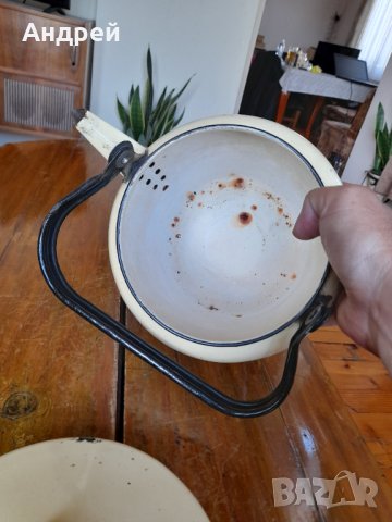 Стар емайлиран чайник #41, снимка 5 - Антикварни и старинни предмети - 37665083