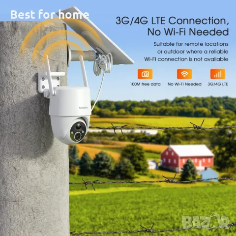 Охранителна камера със слънчеви батерии Topcony , снимка 5 - Други - 50056549