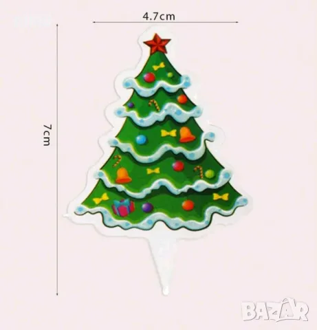 25 бр елха картонени къси топери за мъфини кексчета коледни коледна украса декор парти торта хапки, снимка 2 - Други - 48045619