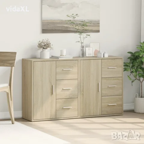 vidaXL Сайдборди, 2 бр, дъб сонома, 60x31x70 см, инженерно дърво, снимка 3 - Бюфети - 56146801