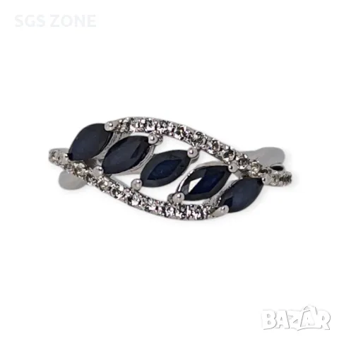 Пръстен със Сапфир, Рубин, Изумруд и Топаз, снимка 2 - Пръстени - 50254347