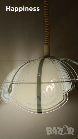 Абажур (Полилей) метален с 4 стъкла, снимка 2 - Лампи за таван - 52866174