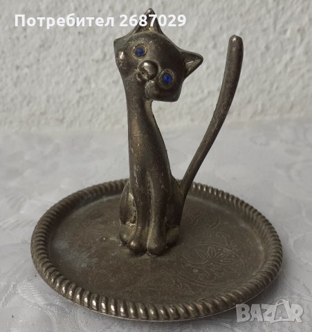 Коте котка метал антика , снимка 1 - Статуетки - 34343102
